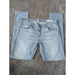 Rag & Bone The Dre Slim Boyfriend Jeans Portland Light Wash Raw Hem 29